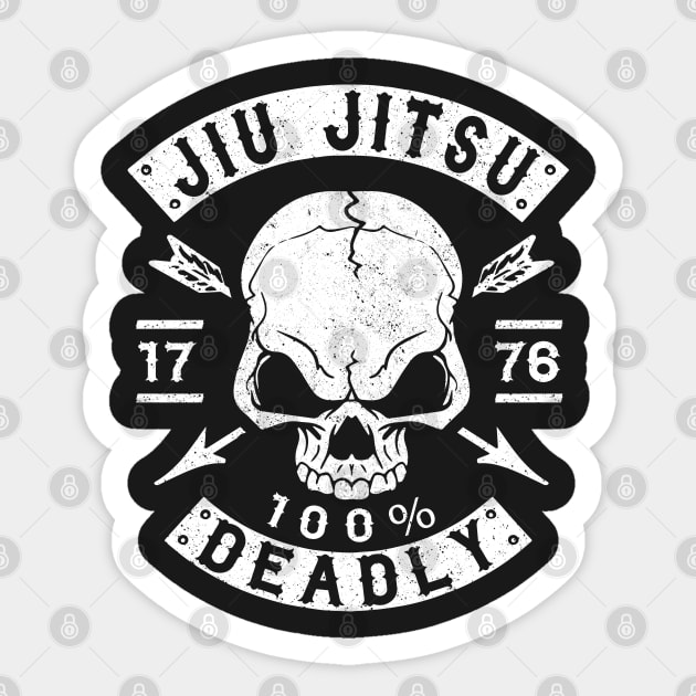 JIU JITSU - 100% DEADLY - BRAZILIAN JIU JITSU Sticker by Tshirt Samurai